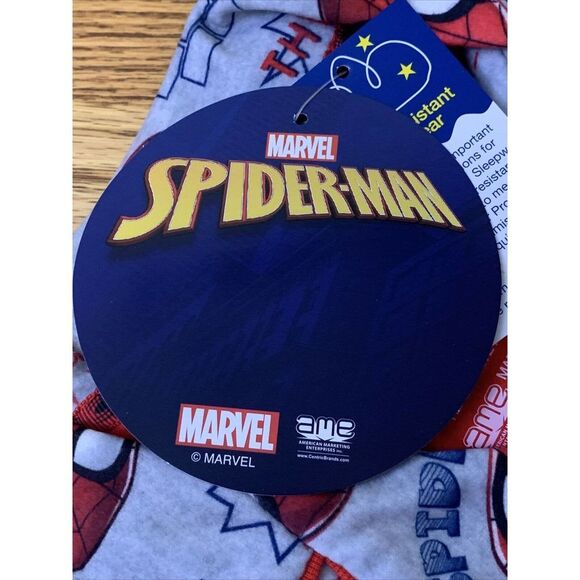 Spiderman Boys Pajama Set 2-Piece Coat Style Sleepwear  Size 5 7 8 12 NWT - Picture 6 of 12